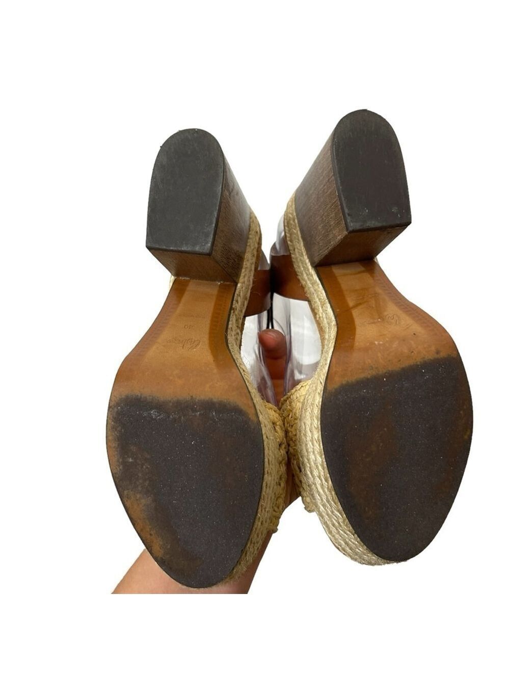 CASTAÑER Leather Colorblock Neutral Pattern Chunky Block Heel Sandals - Picture 16 of 16